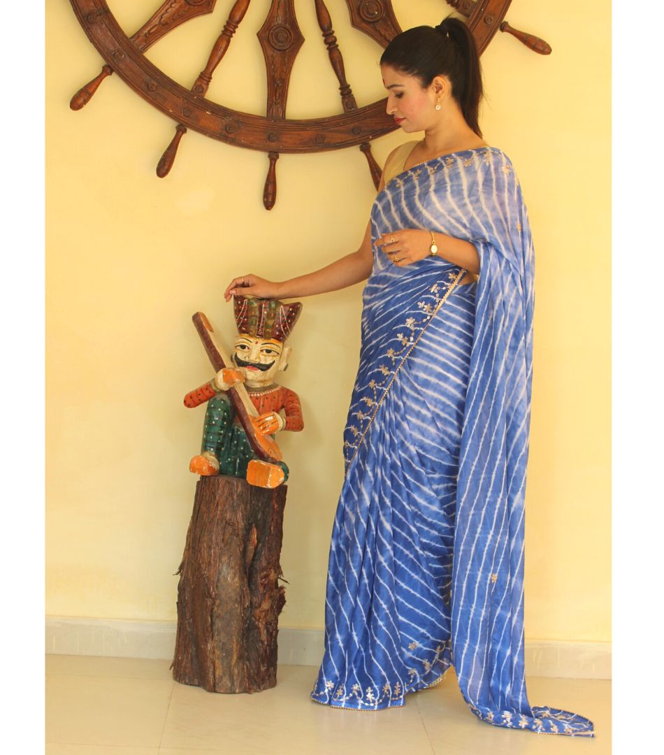Bhabina Ink Blue Leheriya