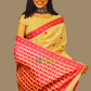 Beige and Red Assam Handloom Saree