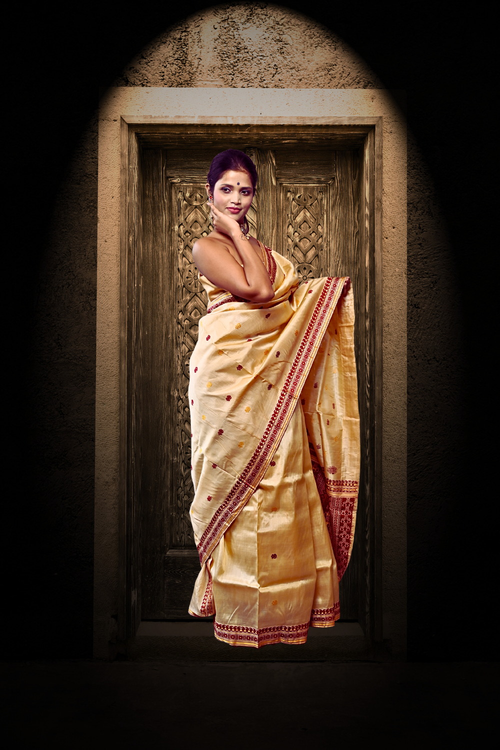 Meghali Pure Muga Silk Saree