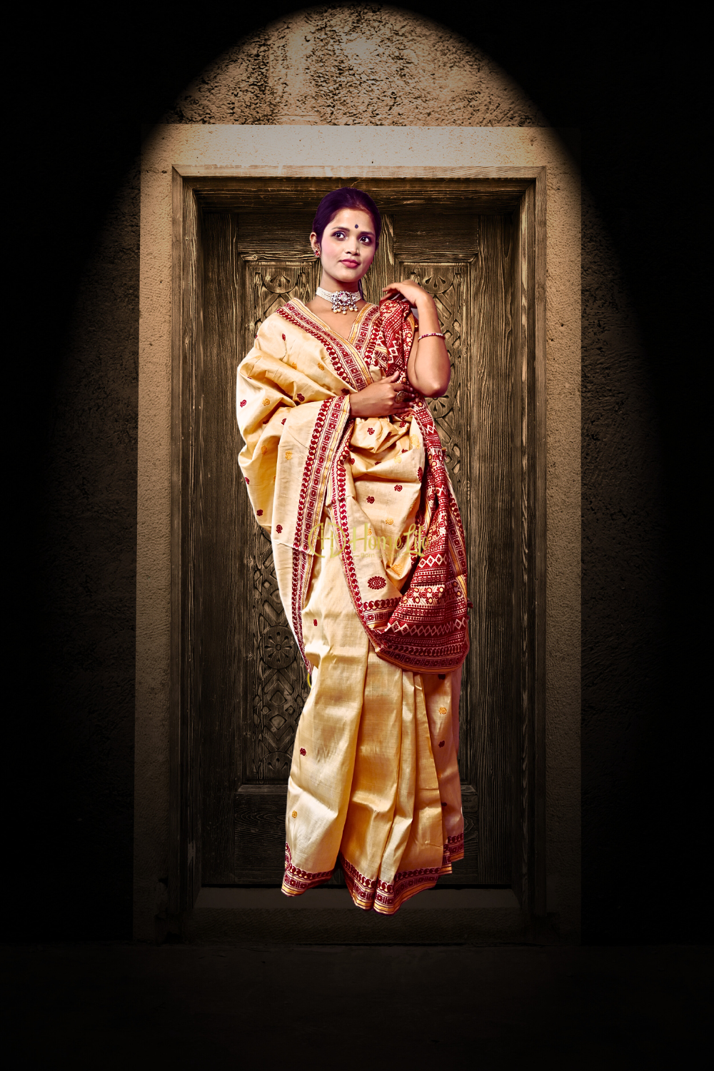 Meghali Pure Muga Silk Saree