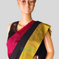 Black cotton saree with contrast  border