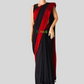 Black cotton saree with contrast border