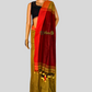 olive green saree with contrast pallu
