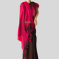 Coffee brown cotton saree with contrast border