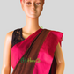 Coffee brown cotton saree with contrast border