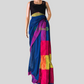 Teal blue cotton saree with contrast border