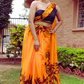 Amba leafy print saree