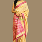 Beige and Red Assam Handloom Saree