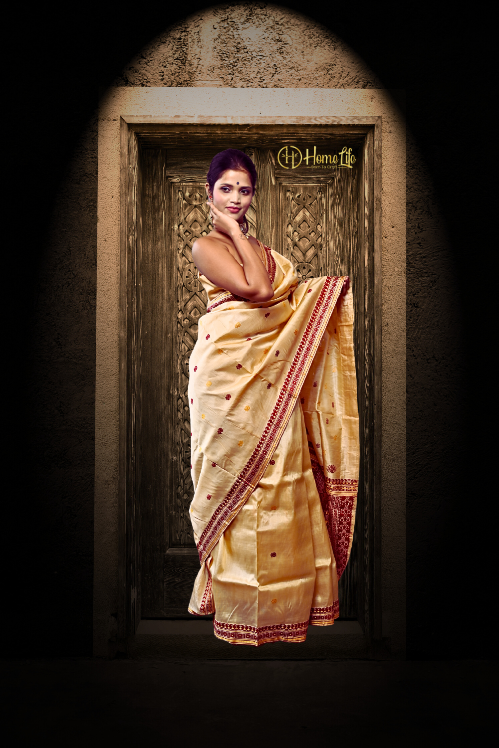 Meghali Pure Muga Silk Saree