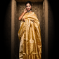 Muga Silk Saree, Tussar Silk Saree from Assam, Golden Zari Saree , Golden Saree