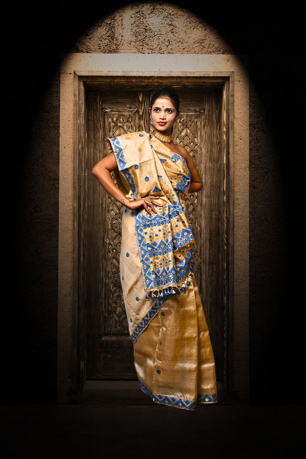 Rupali Pure Muga Silk Saree