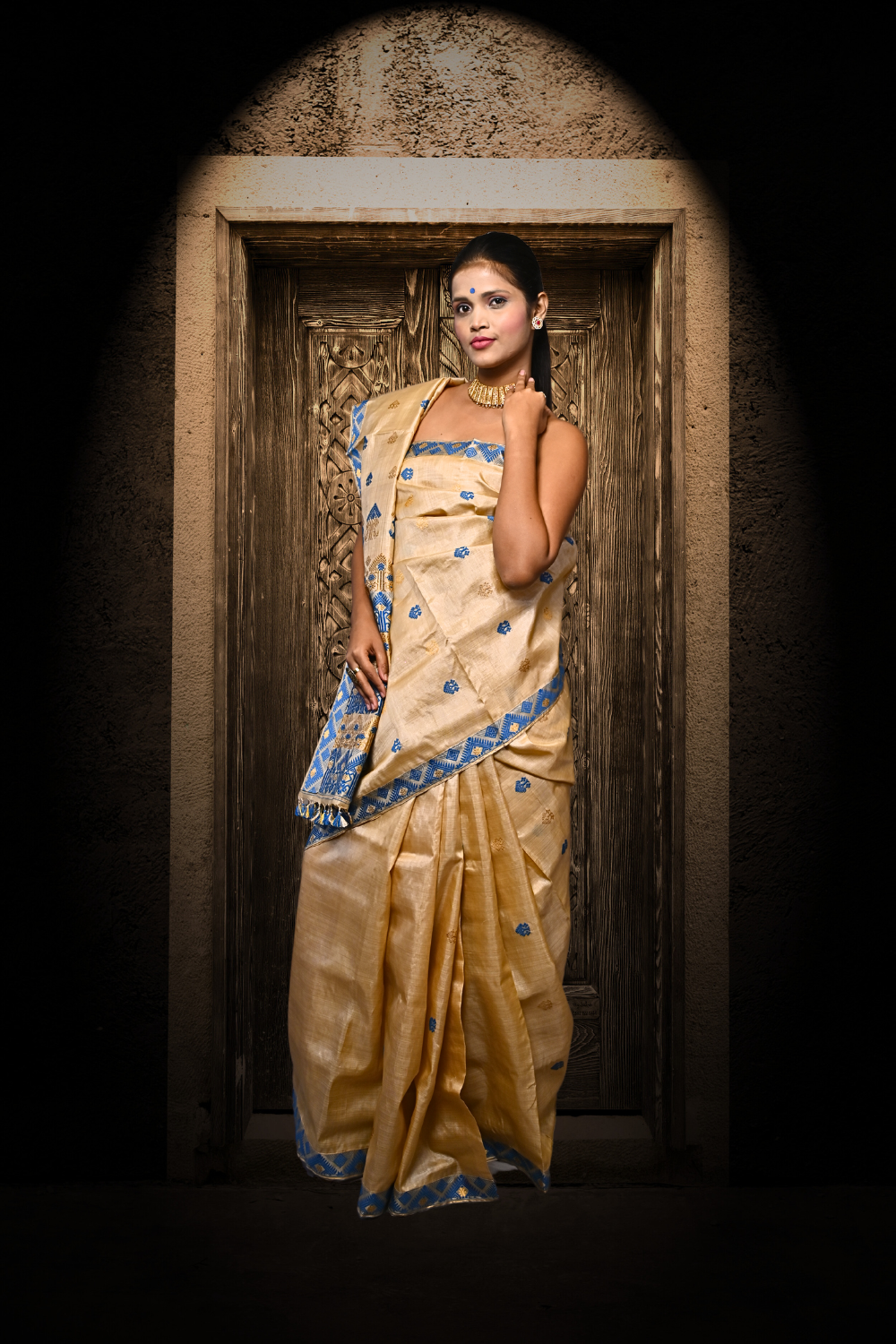 Rupali Pure Muga Silk Saree