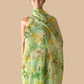 Pista green floral saree