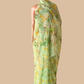 Pista green floral saree