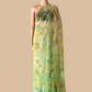 Pista green floral saree