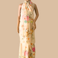 Anjali banana yellow hand painted saree