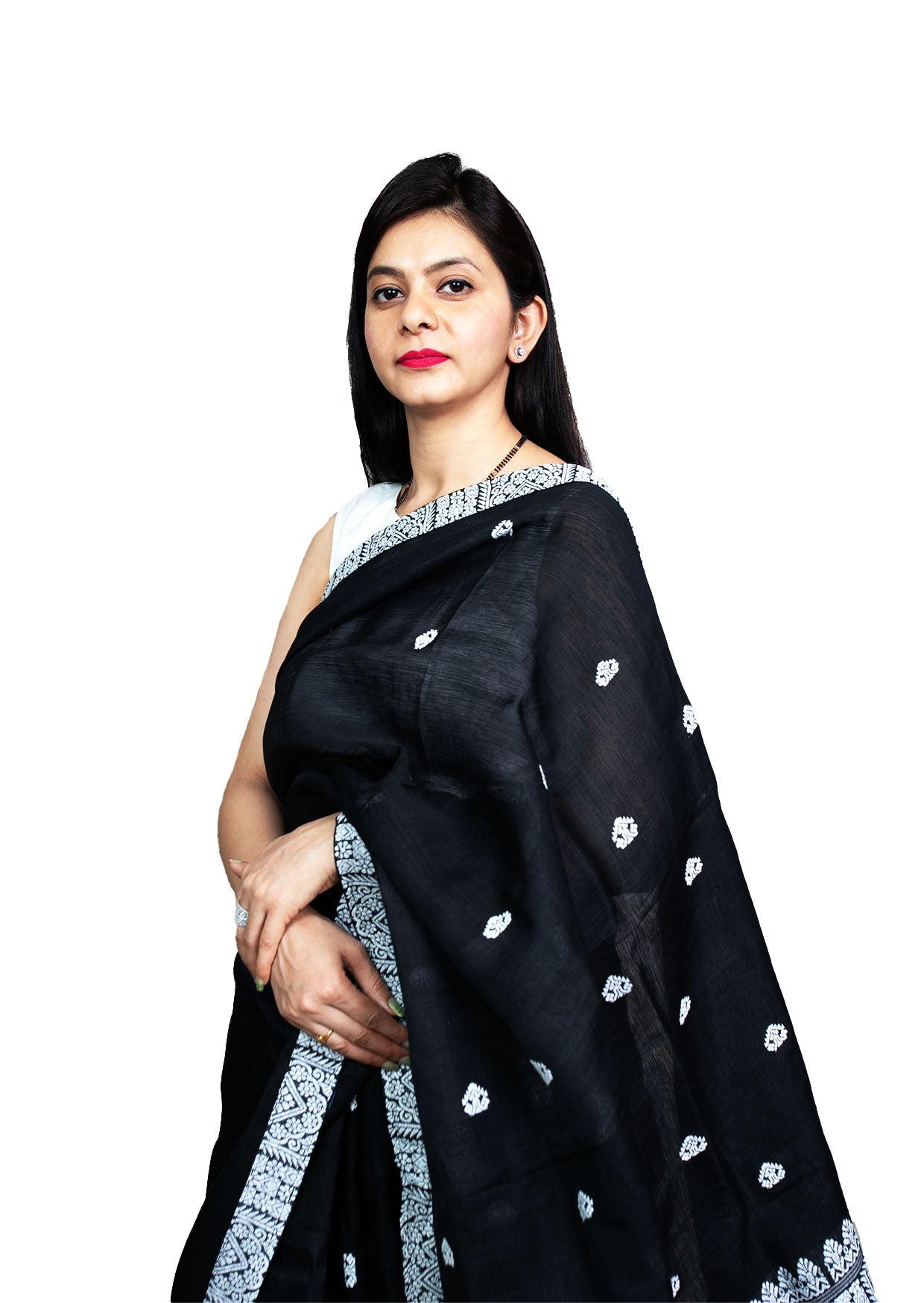 Assam Handloom Black Nooni Cotton Saree