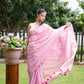 Masrize cotton Katha saree blush pink
