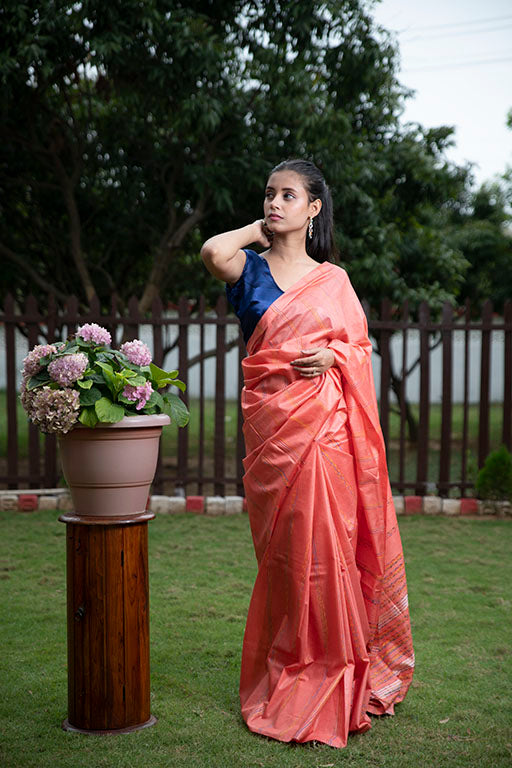 Orange Eri Saree