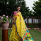 Yellow floral Nooni Silk Saree