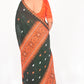 Bottle green with orange motif