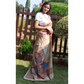 Natural Colour Ghicha saree with madhubani hand paint