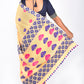 Yellow Orange with blue motif