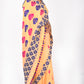 Yellow Orange with blue motif
