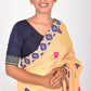 Yellow Orange with blue motif