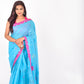 Assam Handloom Sky blue Saree with Pink motif