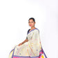 Assam handloom Off white saree