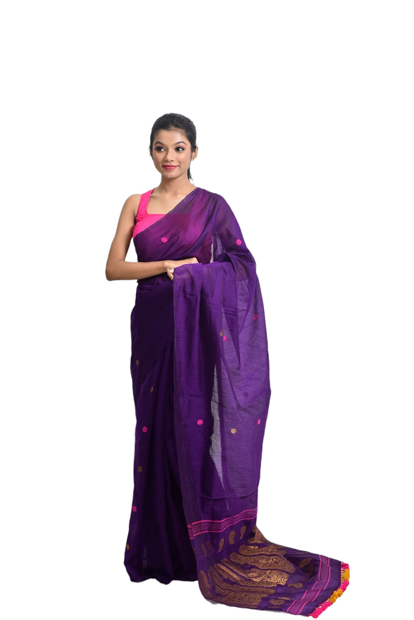 Assam handloom purple saree