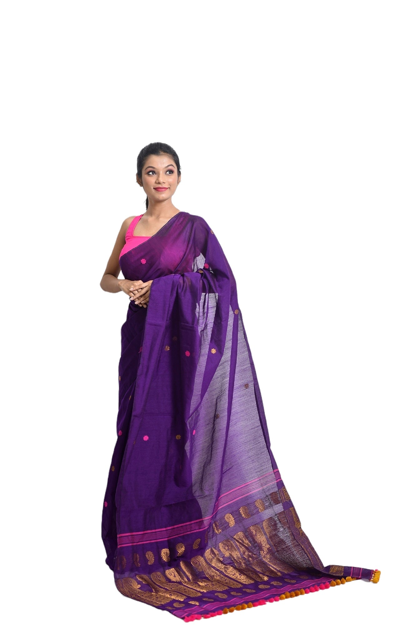 Assam handloom purple saree