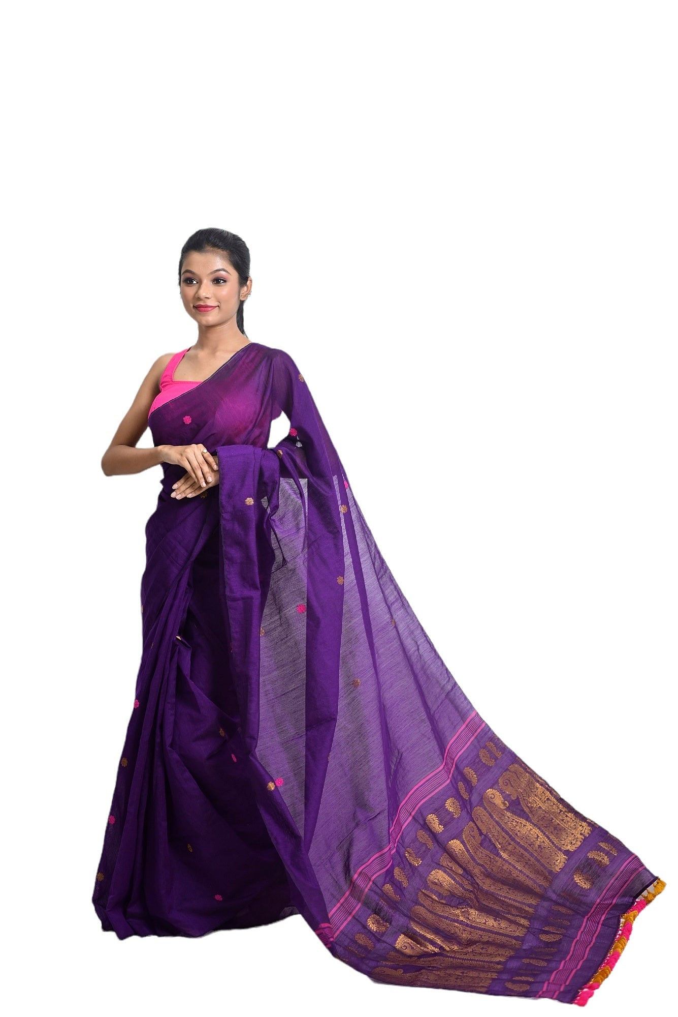 Assam handloom purple saree