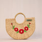 Handwoven U shaped red embroidered Beach Bag