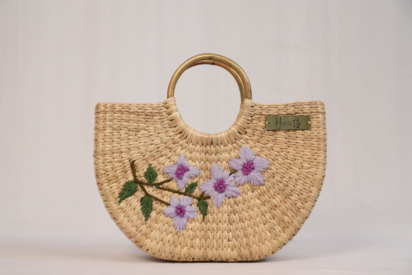 Handwoven U-shaped embroidered Beach Bag