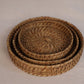 Round Cane Tray set of 3