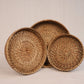 Round Cane Tray set of 3