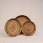 Round Cane Tray set of 3