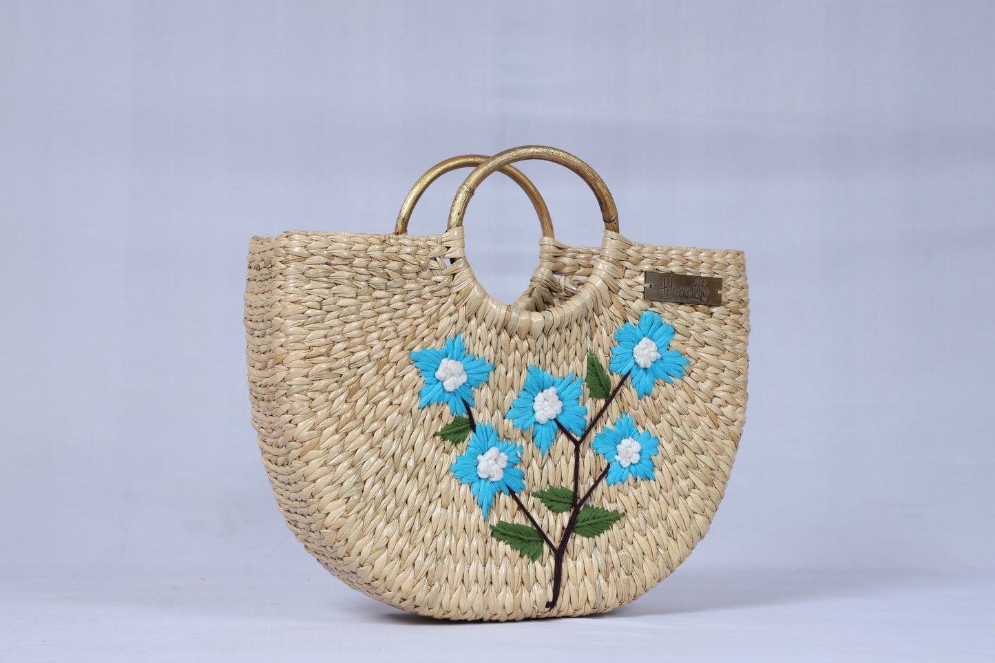 Handwoven U-shaped embroidered Bag