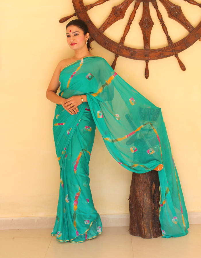 Patli Pallu Green Saree