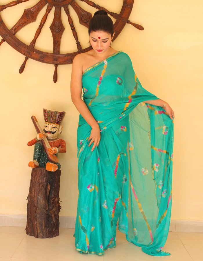 Patli Pallu Green Saree