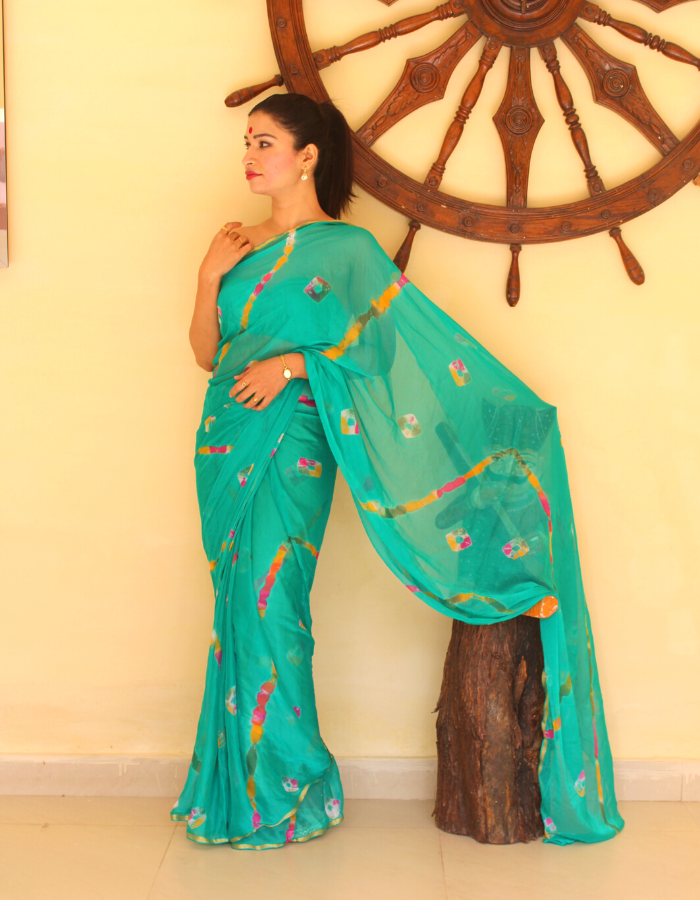 Patli Pallu Green Saree