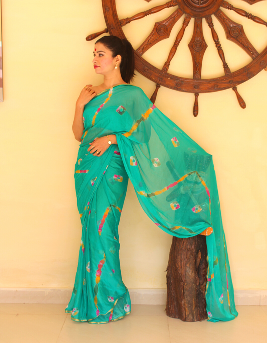 Patli Pallu Green Saree