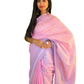 Baby Pink Katha Saree with Blue contrast