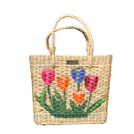 Multi Tulip Handcrafted Tote