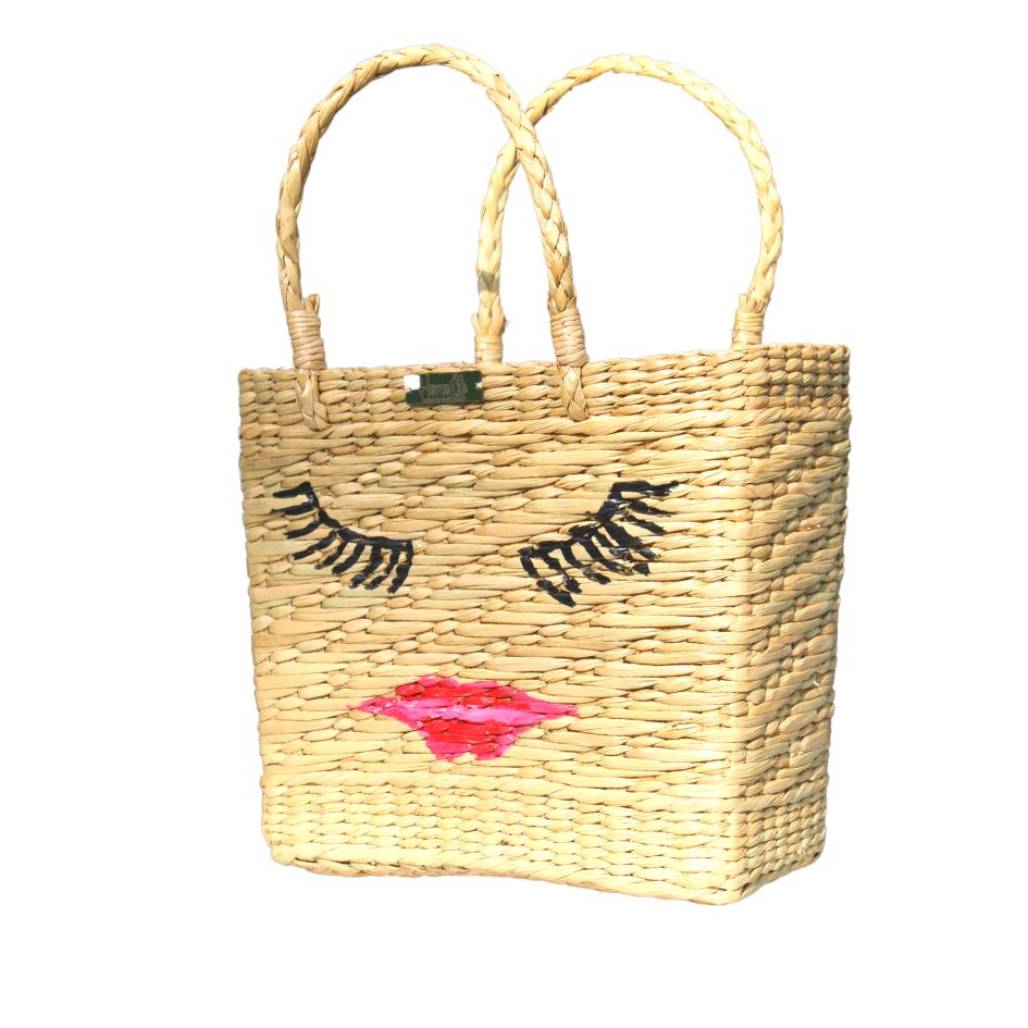 Pink Lips Handcrafted Tote