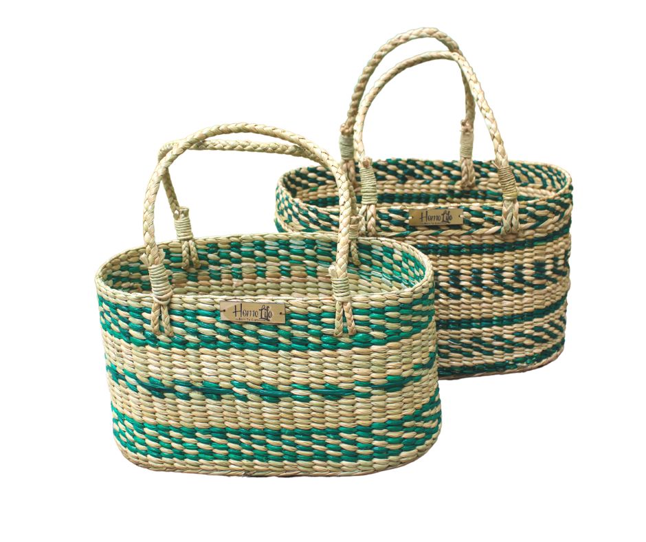 Multipurpose Kauna Basket with green clour contrust