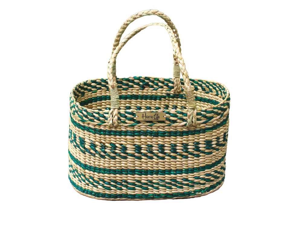 Multipurpose Kauna Basket with green clour contrust