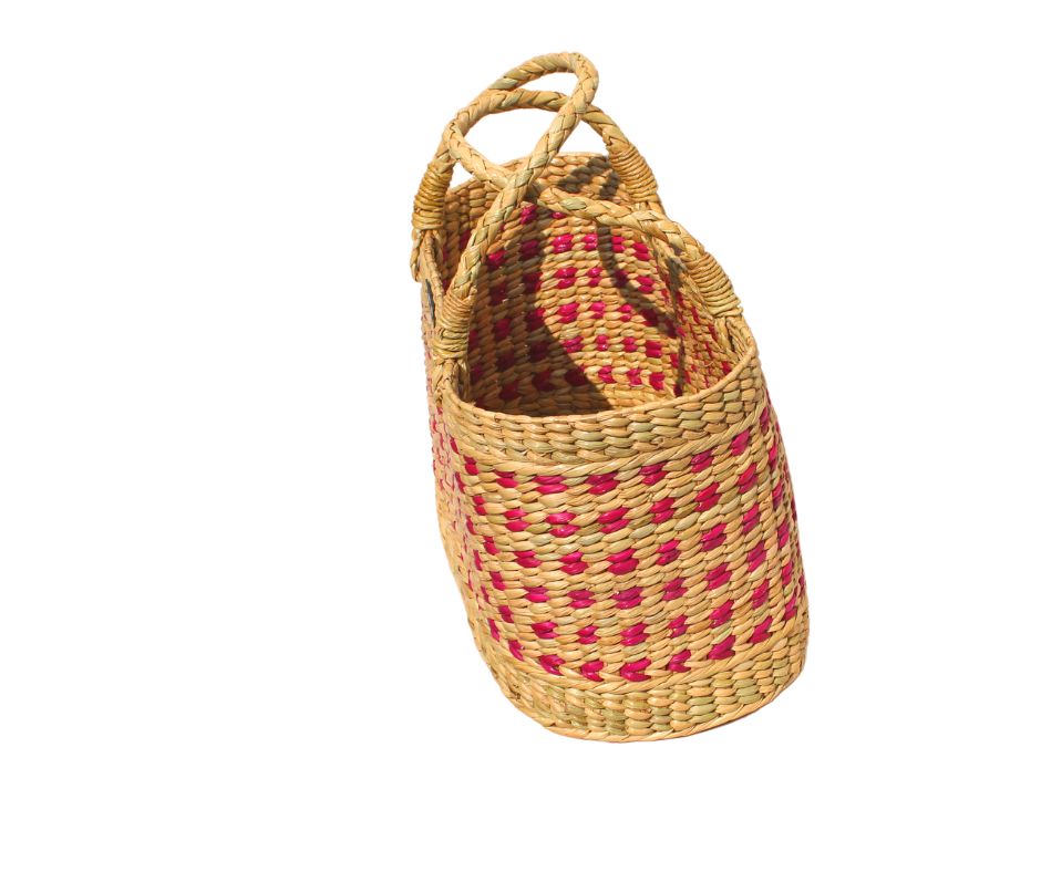 Multipurpose Handwoven Basket with Red colour